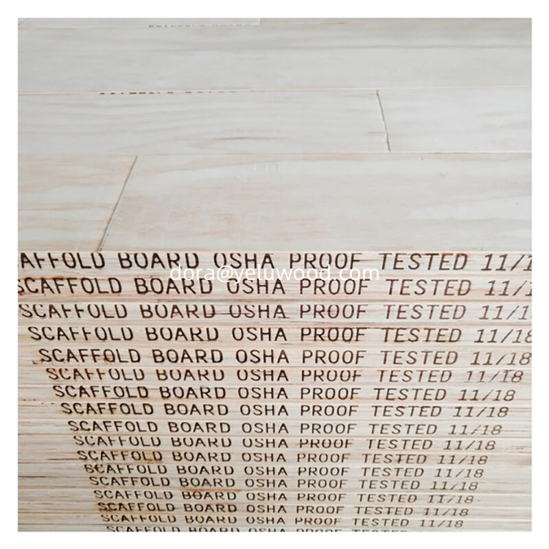 China-Made High-Strength LVL Scaffold Board, Pine Wood, Q235 Reinforced, 12m Length